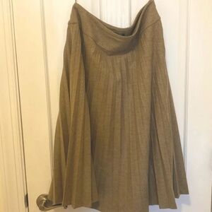RALPH LAUREN PLEADED Wool Pleated midi Skirt in Oatmeal size 8